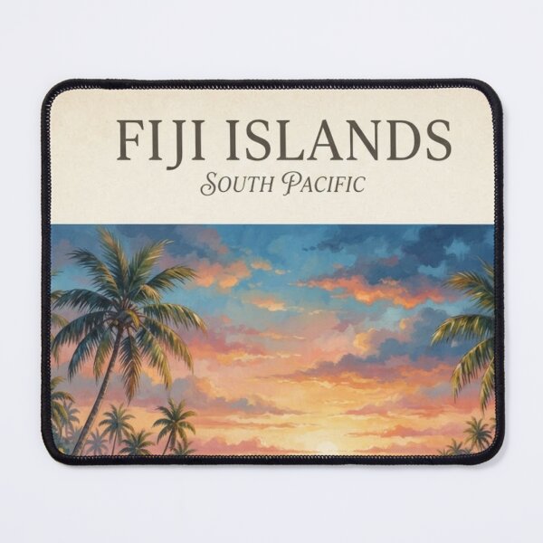 Item preview, Fiji Islands Vintage Travel Poster – Tropical South Pacific Paradise designed and sold by ElartedeNoel.