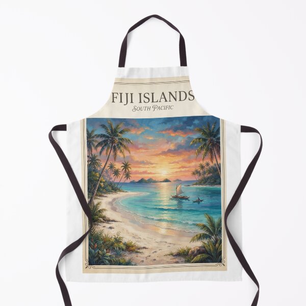 Item preview,  Fiji Islands Vintage Travel Poster – Tropical South Pacific Paradise designed and sold by ElartedeNoel.