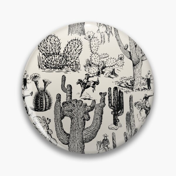 Item preview, Western Cactoile in Light Cream + Black designed and sold by YesterdayColl.