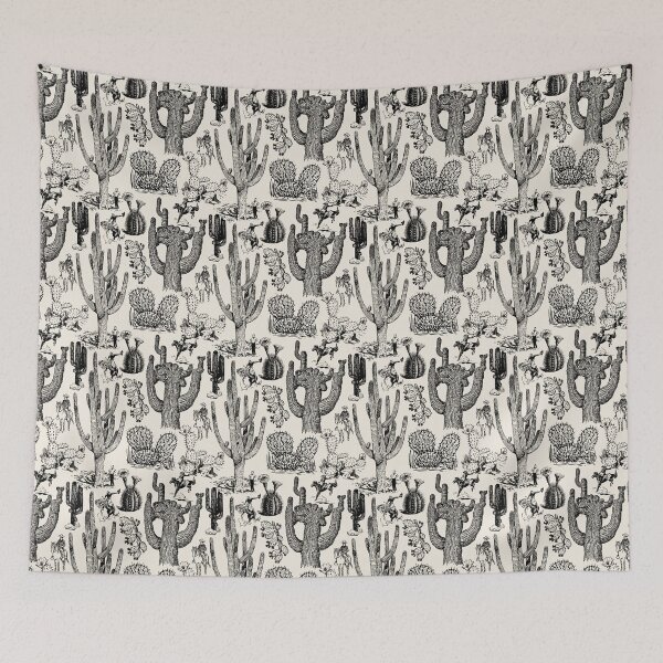 Item preview, Western Cactoile in Light Cream + Black designed and sold by YesterdayColl.