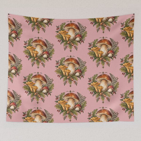 Item preview, Porcini Mushroom Forest – Vintage Botanical Italian Foraging Art designed and sold by The Kawaii Forge.
