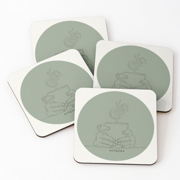 Item preview, Mindful Morning Coffee – Sage Green Botanical Circle Illustration designed and sold by ORIGINS LINES.