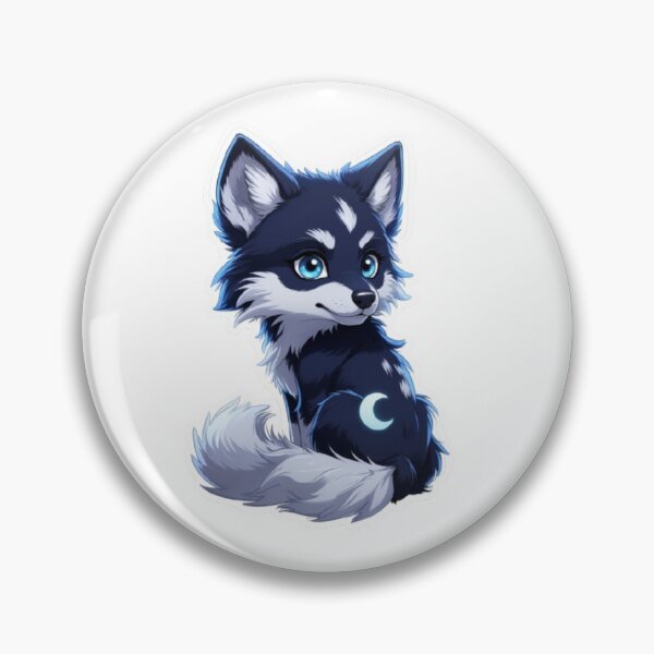 Item preview, Cute Night Wolf Sticker | Navy Fantasy Wolf Pup Furry designed and sold by HOODYBUDSTYLES.