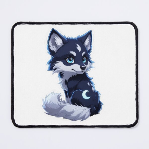 Item preview, Cute Night Wolf Sticker | Navy Fantasy Wolf Pup Furry designed and sold by HOODYBUDSTYLES.