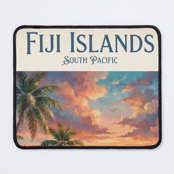 Item preview, Fiji Islands Vintage Travel Poster – Tropical South Pacific Paradise designed and sold by ElartedeNoel.