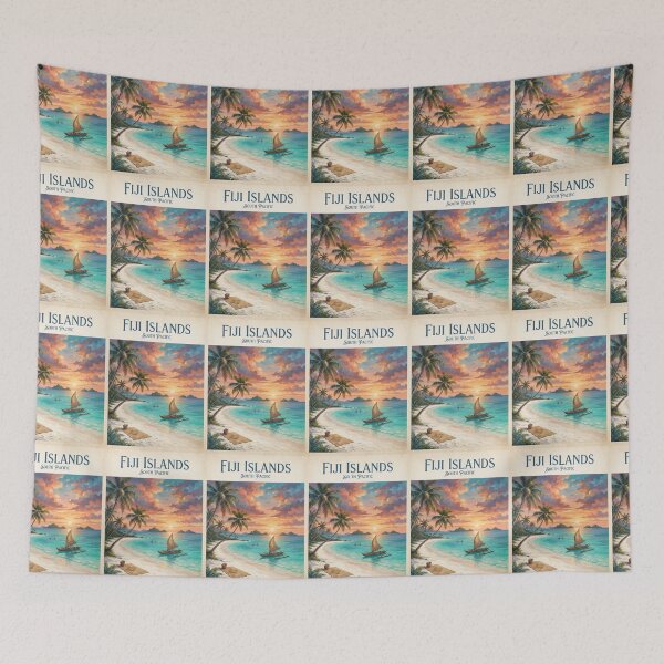 Item preview,   Fiji Islands Vintage Travel Poster – Tropical South Pacific Paradise designed and sold by ElartedeNoel.
