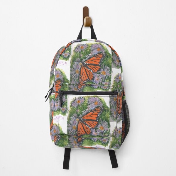 Item preview, Monarch Butterfly on Asters Hand Drawn designed and sold by HouseplantsAndScamps.