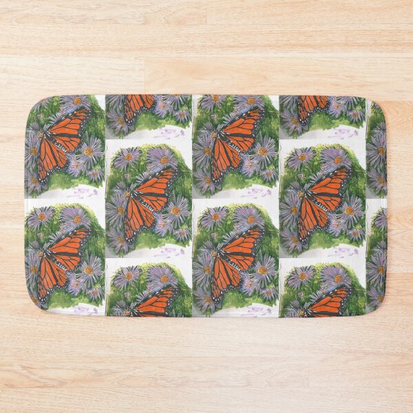 Item preview, Monarch Butterfly on Asters Hand Drawn designed and sold by HouseplantsAndScamps.