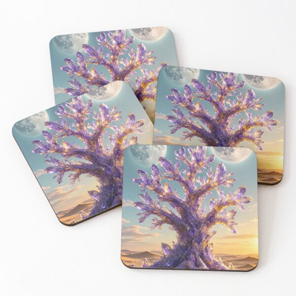 Item preview, Surreal Purple Crystal Tree with Twin Moons designed and sold by Pyt27.