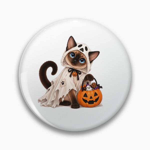 Item preview, Decor Cute Siamese Cat Ghost Halloween designed and sold by NoExcusesTraveller .