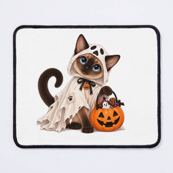 Item preview, Decor Cute Siamese Cat Ghost Halloween designed and sold by NoExcusesTraveller .