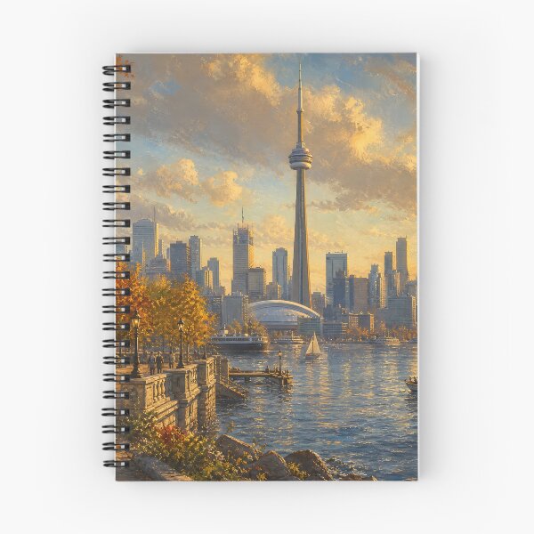 Item preview, Toronto Skyline at Golden Hour – Vintage Canadian Cityscape Art designed and sold by DoReMiStudio.