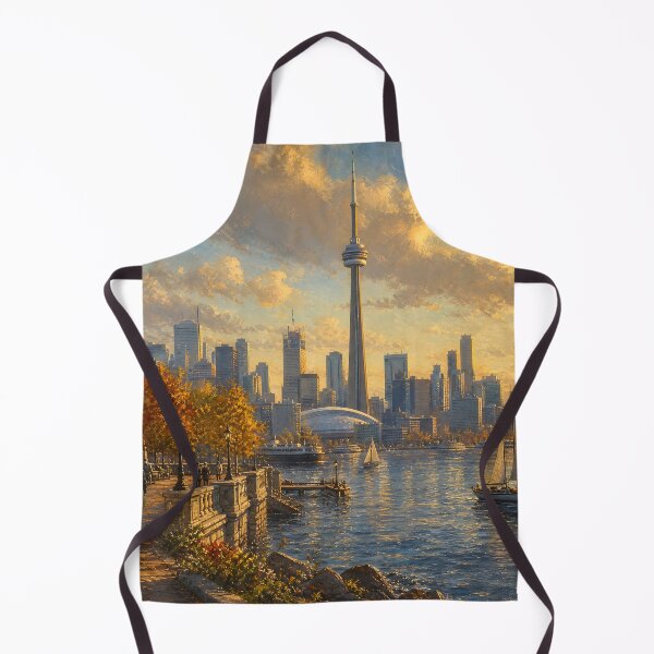 Item preview, Toronto Skyline at Golden Hour – Vintage Canadian Cityscape Art designed and sold by DoReMiStudio.