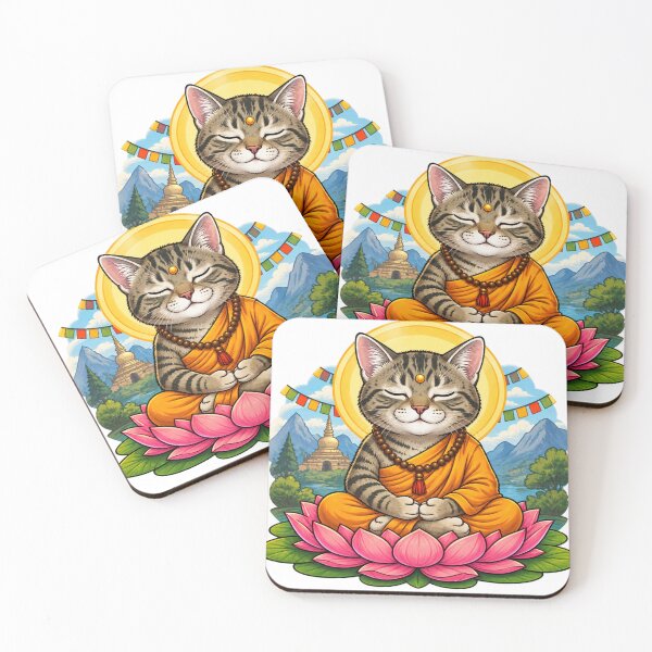 Item preview, Meditating Cat Lotus Mandala designed and sold by Moxie-Cat-Universe.