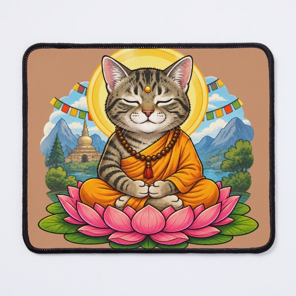 Item preview, Meditating Cat Lotus Mandala designed and sold by Moxie-Cat-Universe.