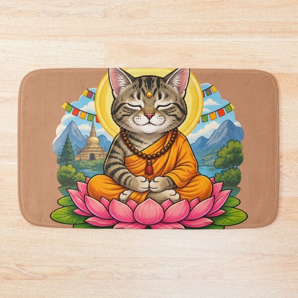 Item preview, Meditating Cat Lotus Mandala designed and sold by Moxie-Cat-Universe.