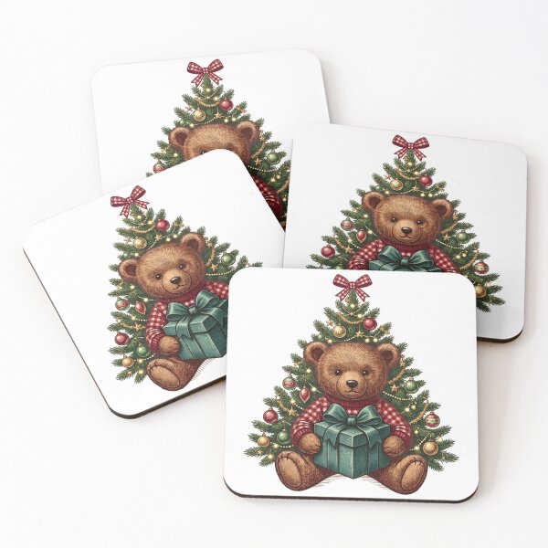 Item preview, Vintage Christmas Teddy Bear  designed and sold by Miss Sassy Party Designs.