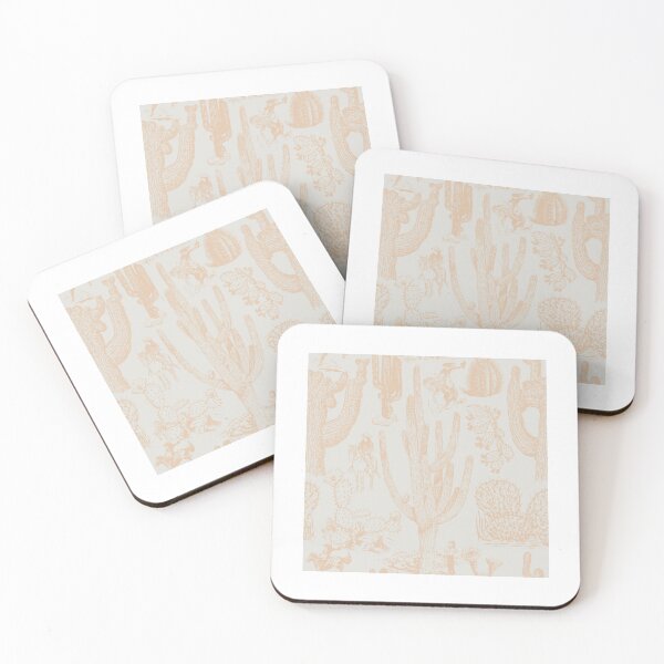 Item preview, Western Cactoile with Cowgirls in Cream and Peach  designed and sold by YesterdayColl.