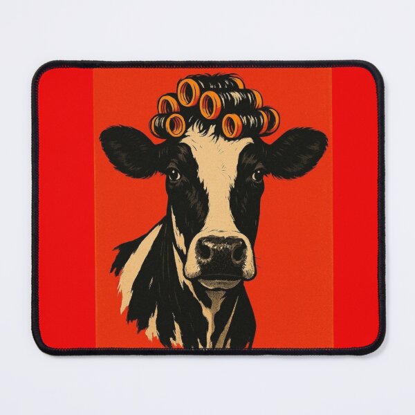 Item preview, Funny Cow with Hair Rollers Retro Farm Animal Design designed and sold by anemiche.