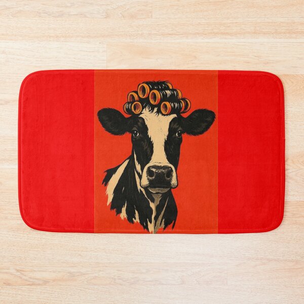 Item preview, Funny Cow with Hair Rollers Retro Farm Animal Design designed and sold by anemiche.