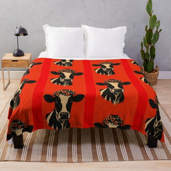 Item preview, Funny Cow with Hair Rollers Retro Farm Animal Design designed and sold by anemiche.