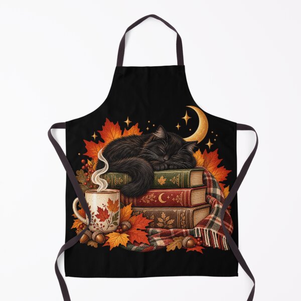 Item preview, Cozy Autumn Black Cat – Sleeping Book Lover designed and sold by lbenoraib.
