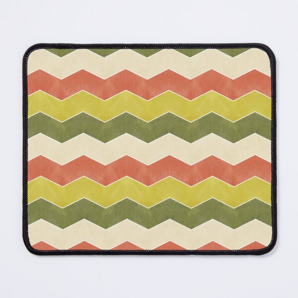 Item preview, Retro Geometric Watercolor Zigzags in Mustard Yellow, Rust and Olive Green designed and sold by QuestingPixel.