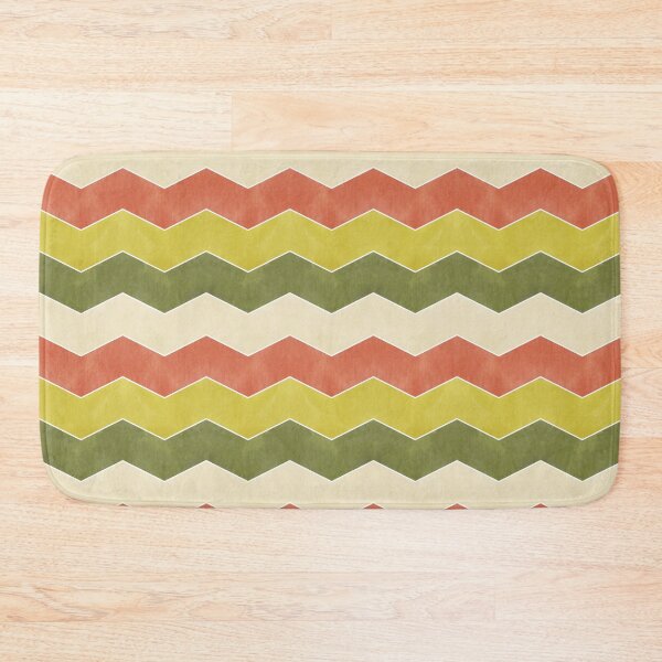 Item preview, Retro Geometric Watercolor Zigzags in Mustard Yellow, Rust and Olive Green designed and sold by QuestingPixel.