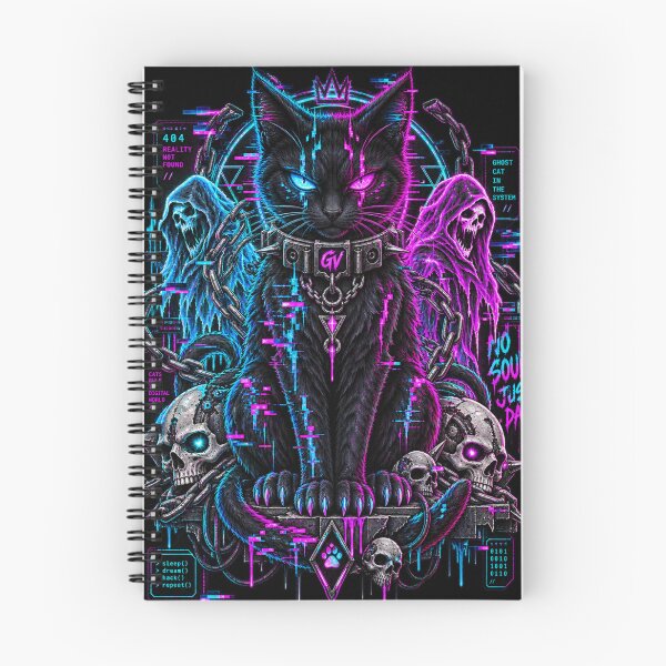 Item preview, Cyberpunk Glitch Cat No Soul Just Data Halloween designed and sold by StaticEmpire.
