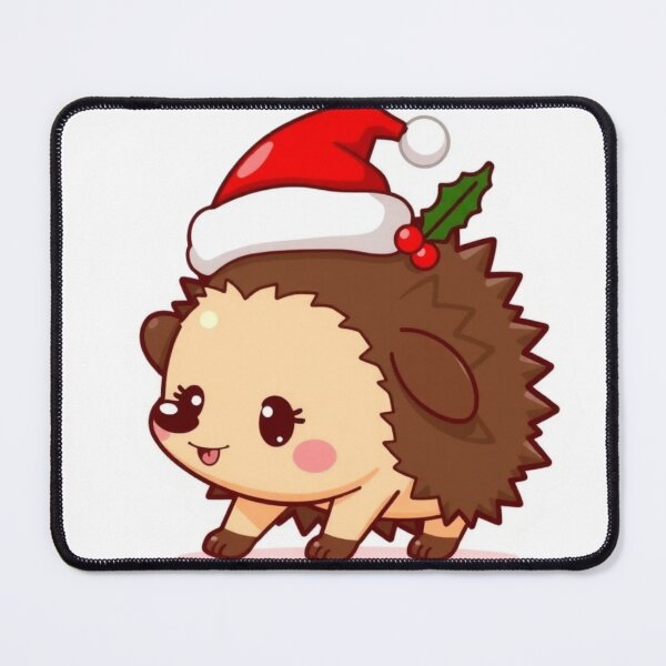 Item preview, Cute Christmas Hedgehog Wearing a Santa Hat with Holly designed and sold by AnimalMenagerie.