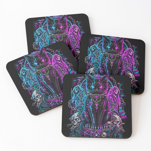 Item preview, Cyberpunk Glitch Cat No Soul Just Data Halloween designed and sold by StaticEmpire.