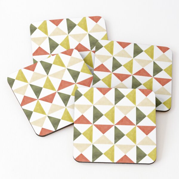 Item preview, Retro Geometric Watercolor Triangles in Mustard Yellow, Rust and Olive Green designed and sold by QuestingPixel.
