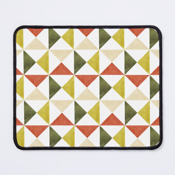 Item preview, Retro Geometric Watercolor Triangles in Mustard Yellow, Rust and Olive Green designed and sold by QuestingPixel.