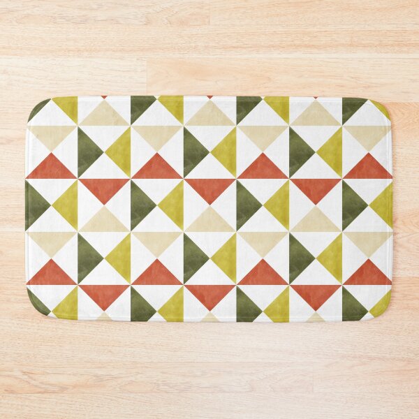 Item preview, Retro Geometric Watercolor Triangles in Mustard Yellow, Rust and Olive Green designed and sold by QuestingPixel.