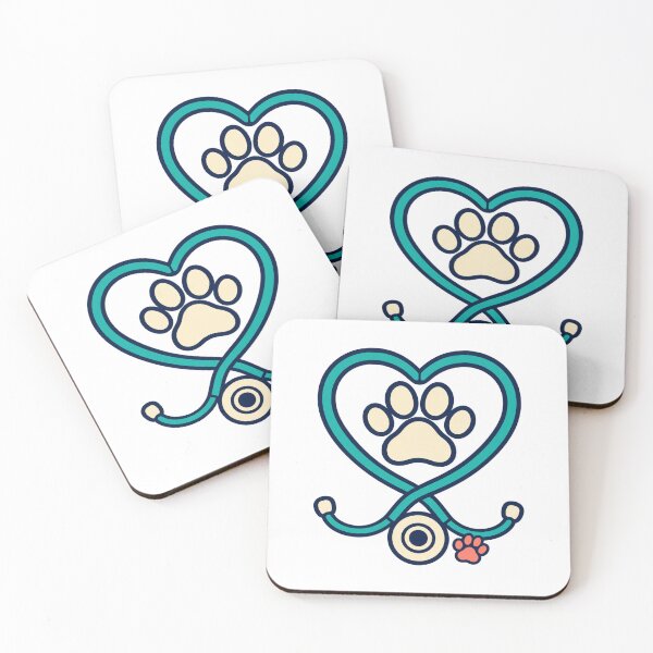 Item preview, Stethoscope Heart With Dog Paw for Vet Techs designed and sold by eignvalue.