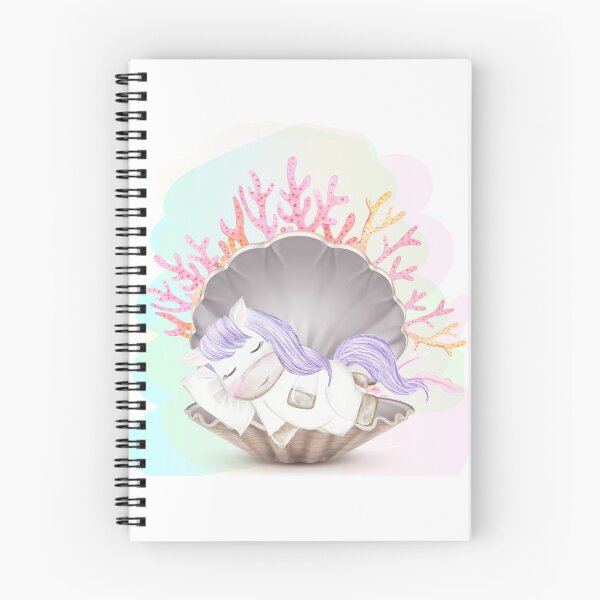 Item preview, Cute Sleeping Unicorn in Seashell Coral Reef Art designed and sold by ARACREATIVECO.