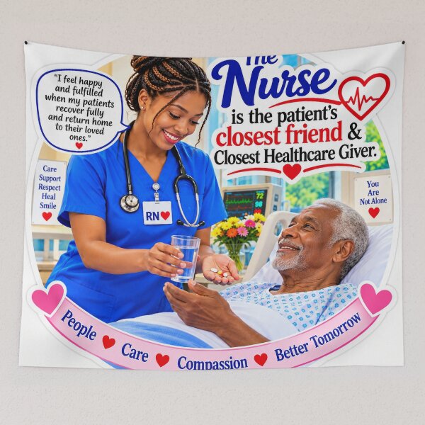 Item preview, Compassionate Nurse Caring for Her Patient designed and sold by New Wave Artworks & Odds &Ends.