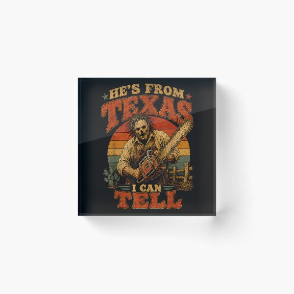 Item preview, Retro Hes from Texas I Can Tell Chainsaw Horror Halloween designed and sold by leevekaArt.