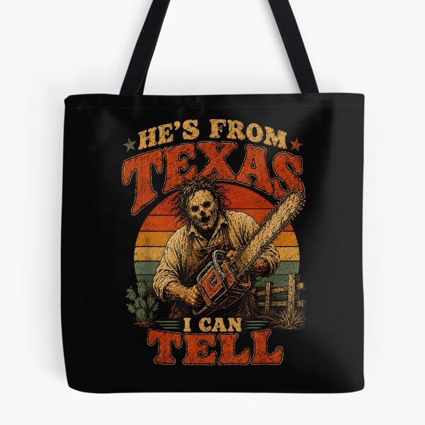 Item preview, Retro Hes from Texas I Can Tell Chainsaw Horror Halloween designed and sold by leevekaArt.