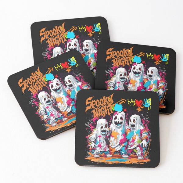 Item preview, Three Spooky Ghosts with Spray Paint on Halloween Night designed and sold by Szpaku desart .