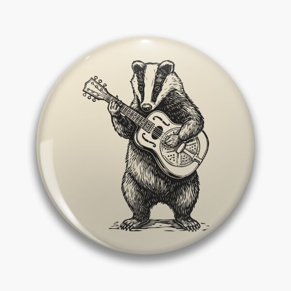 Item preview, Badger Playing Resonator Acoustic Guitar Musician  designed and sold by Y-Vibes.