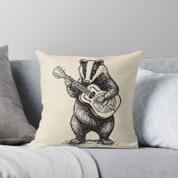 Item preview, Badger Playing Resonator Acoustic Guitar Musician  designed and sold by Y-Vibes.