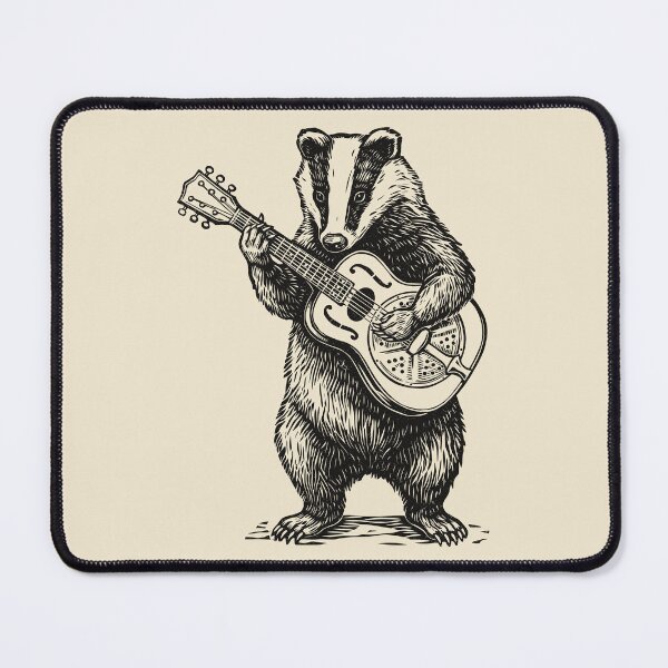 Item preview, Badger Playing Resonator Acoustic Guitar Musician designed and sold by Y-Vibes.