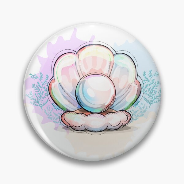 Item preview, Iridescent Pearl in Pastel Sea Shell Watercolor Illustration designed and sold by ARACREATIVECO.
