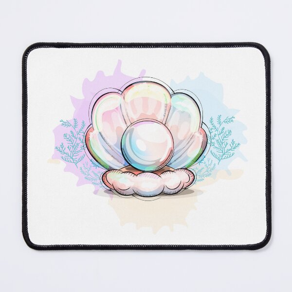 Item preview, Iridescent Pearl in Pastel Sea Shell Watercolor Illustration designed and sold by ARACREATIVECO.