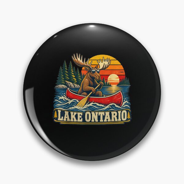 Item preview, Lake Ontario Moose Canoe Vintage Outdoor designed and sold by leevekaArt.