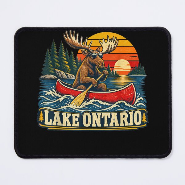 Item preview, Lake Ontario Moose Canoe Vintage Outdoor designed and sold by leevekaArt.