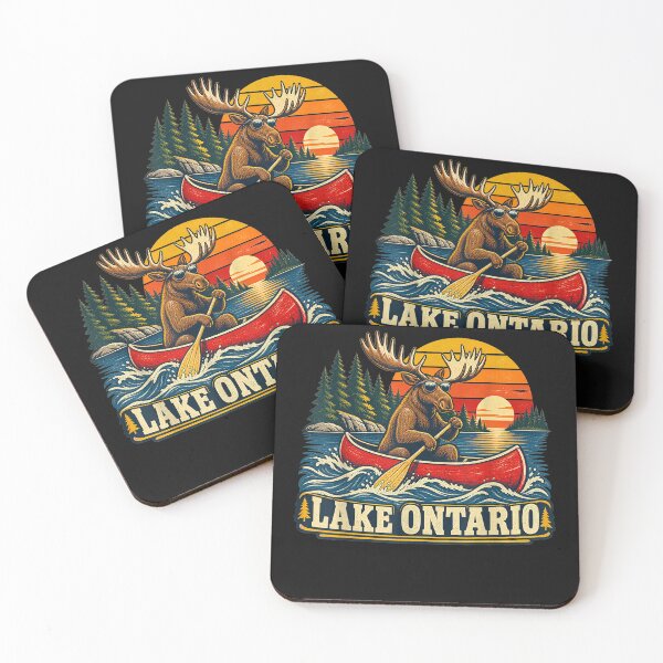 Item preview, Lake Ontario Moose Canoe Vintage Outdoor designed and sold by leevekaArt.