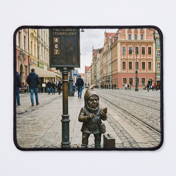 Item preview, Impatient Commuter Gnome Art Print – Quirky Commuter Gift, Poland Travel Decor designed and sold by Purrfecta.