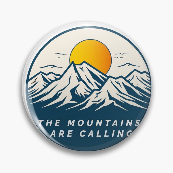 Item preview, The Mountains Are Calling Vintage Hiking Badge designed and sold by ARACREATIVECO.